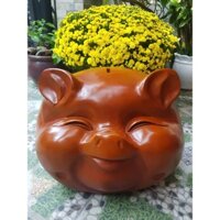 Tượng Đầu Heo Gỗ Mỹ Nghệ Gỗ Gõ đk 40cm màu đỏ vui tươi cười biểu tượng sự may mắn giàu sang phú quý 3,980k ạ