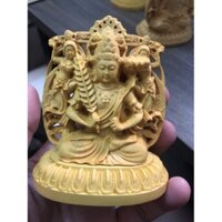 Tượng để xe ô tô phật Hư Không Tạng Bồ Tát bằng gỗ - TẶNG 1 VÒNG ĐEO TAY - CHẤT LƯỢNG TUYỆT ĐỐI