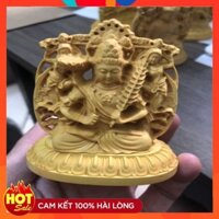 Tượng để xe ô tô phật Hư Không Tạng Bồ Tát bằng gỗ - TẶNG 1 VÒNG ĐEO TAY Hàng cao cấp -HÀNG XUẤT KHẨU
