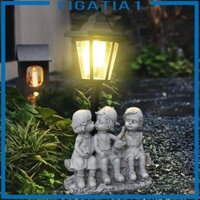 Tượng Đèn Lồng Nhựa Cặp Đôi Điêu Khắc Sân Vườn Tượng Năng Lượng Mặt Trời Ánh Sáng