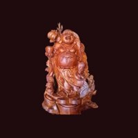 Tượng Di Lặc gỗ cẩm chỉ Gia Lai 71x43x31cm
