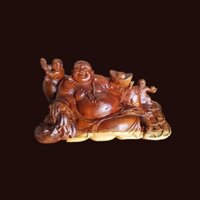 Tượng Di Lặc Gỗ Cẩm Chỉ Gia Lai 23x55x30cm