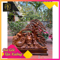 Tượng di lặc gỗ xá xí kích tấc cao 59 ngang 71 sâu14 khuyến mãi kèm theo kỷ