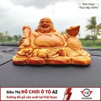 Tượng Di Lạc ngồi cầm vàng gỗ Huyết Long