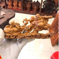 [tượng di lặc] Tượng Di Lặc Bằng Gỗ B-ác-h Xa-n-h – Nguyên Khối, Kéo Bao T-iề-n 20x6x9 cm - lazano16gyy50