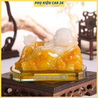 Tượng di lặc xanh, vàng nằm trang trí tablo xe hơi, bàn làm việc by Phukiencar
