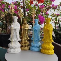 Tượng Địa tạng vương bồ tát cao 20cm, Tượng địa tạng vương đội mũ cầm trượng cao 20Cm trang trí phòng tranh, thờ cúng