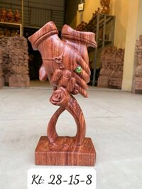 Tượng Đôi bàn tay tình nhân tranh trí phong thủy bằng gỗ hương đá kt 28158cm