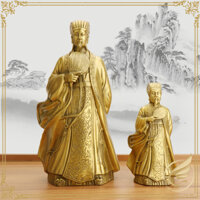 Tượng Đồng Khổng Minh Gia Cát Lượng Bằng Đồng, Tượng Khổng Minh Cầm Quạt Lông Vũ, Decor Phong Thủy - Đồ Đồng Thuận Tâm