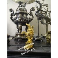 tượng đồng mạ nano  khỉ cưỡi ngựa 23cm, mã thượng phong hầu mạ nano, bán tượng đồng phong thủy, giá tượng mã thượng