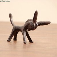 Tượng động vật STYLEAVENUE, Tượng con lừa điêu khắc bền bỉ, Tủ trang trí lừa sắt sống động dễ thương kiểu cổ điển