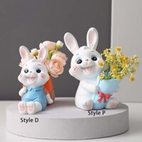 Tượng Đựng Bút, Hộp Bảo Quản Người Tổ Chức Trang Trí Hình Thỏ Điêu Khắc Cho Kệ Để Bàn Cafe Ký Túc Xá