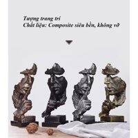 Tượng Đương đại trang trí nhà cửa decor mặt người tư thế im lặng , giúp chúng ta khi nóng vội kìm chế bản thân, tốt đẹp