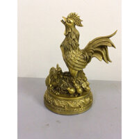 Tượng gà trống mái và đàn con bằng đồng, tượng gia đình gà hạnh phúc bằng đồng. - Đại Bái 555