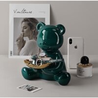 Tượng Gấu gốm sứ cao cấp trang trí nhà cửa, phòng khách, kệ tủ mang phong cách Bắc Âu- Maccy Home Decor