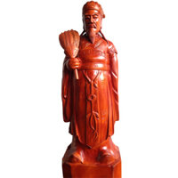 Tượng Gia Cát Lượng gỗ xà cừ giá rẻ (KM-03)
