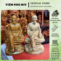 Tượng gỗ Bác Hồ chất liệu 100% gỗ bách xanh liền khối hương thơm dịu nhẹ kích thước cao 40 Ngang 20 Sâu 19CM