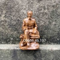 Tượng gỗ bác hồ chí minh ngồi cao 20cm chất liệu gỗ bách xanh nguyên khối