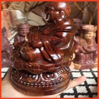 Tượng gỗ cẩm Việt phật di lặc ngồi đài sen kt 15 9 9