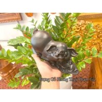 Tượng Gỗ Con Heo Cao 13Cm - Tượng Con Lợn Tài Lộc Gỗ Trắc