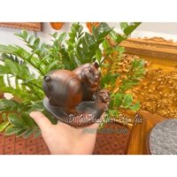 Tượng Gỗ Con Heo Ngang 19Cm - Tượng Con Lợn Tài Lộc Gỗ Trắc