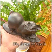 Tượng Gỗ Con Heo Ngang 23Cm - Tượng Con Lợn Tài Lộc Gỗ Trắc