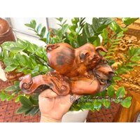 Tượng Gỗ Con Heo Ngang 27Cm - Tượng Con Lợn Tài Lộc Gỗ Trắc