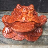 Tượng gỗ cụ cóc 3 chân thu hút tài lộc kt 30 27 17 gỗ hương đá