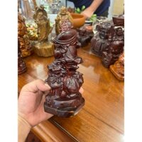Tượng Gỗ Di Lặc Cầm Đào Cưỡi Kỳ Lân Gỗ Hương Đá - Trắc Đỏ Đen - Trắc Dây