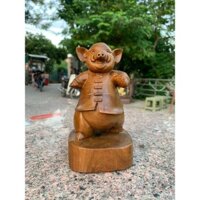 Tượng Gỗ Heo Tài Lộc gỗ bách xanh thơm, thể hiện sự an nhàn, thành công thuận lợi trong công việc.