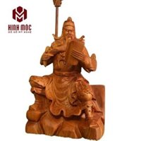 Tượng gỗ quan công đọc sách cao 60cm