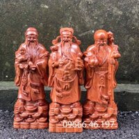 Tượng gỗ tam đa phúc lộc thọ cao từ 30cm đến 60cm chất liệu gỗ hương