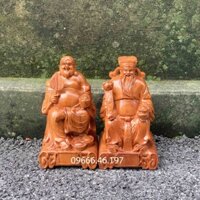 Tượng gỗ thần tài thổ địa cao từ 15cm đến 30cm chất liệu gỗ hương nguyên khối