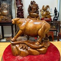 Tượng gỗ Trâu đứng bao tiền BKWOVN-9056