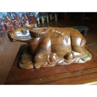 Tượng gỗ trâu nằm gỗ bách xanh kt 20 10 10