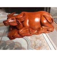 Tượng gỗ trâu nằm gỗ hương đá kt 30 14 14