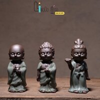 TƯỢNG GỐM MINI NHỎ TRANG TRÍ PHÒNG KHÁCH Ô TÔ BÀN LÀM VIỆC - Tượng Phật Gốm Men Sứ Xanh CAO CẤP Decor