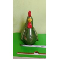 Tượng gốm sứ gà trống lớn men xanh cách điệu-tượng trang trí tiểu cảnh, sân vườn