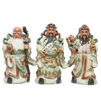 Tượng Gốm Sứ Tam Đa – Phúc Lộc Thọ Men Rạn Cao 50cm, Rộng 20cm