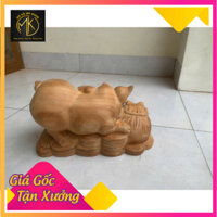 Tượng heo gỗ ngọc am kích tấc 30/19/15