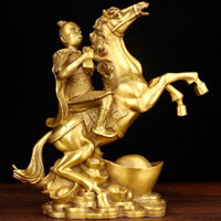 Tượng khỉ cầm ấn cưỡi ngựa cao 21cm - mã thượng phong hầu - cầu thăng quan tiến chức bằng đồng