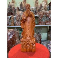 Tượng Khổng Minh (Gia cát lượng), Tượng gỗ hương nguyên khối, Tượng gỗ cao 60 cm