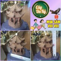 Tượng lầu 8 góc mini gốm sứ Bát Tràng - 10x10x18 cm làm mô hình trang trí tiểu cảnh, trang trí bể cá