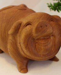 Tượng Linh Vật Con Heo – Gỗ Hương | Tp.Linhvật37