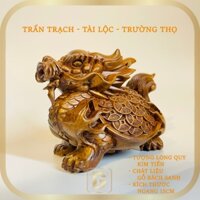 Tượng Long Quy Gỗ Bách Sanh - Phong Thủy Để Bàn - An Cư - Tài Lộc - Trường Thọ