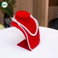 Tượng manocanh ma nơ canh tượng cổ nhung trưng bày dây chuyền vòng đeo cổ màu đỏ (cỡ trung)