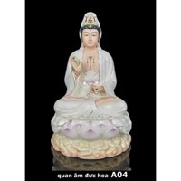 Tượng Mẹ Quan Âm Bằng Sứ Trắng Đức Hoá Cao Cấp