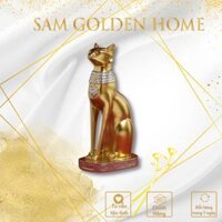 Tượng Mèo Ai Cập Trang Trí Vàng Gold