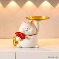 Tượng mèo bằng nhựa tượng nhỏ phục vụ khay đầu giường hộp lưu trữ tiết kiệm ngân hàng người giữ chìa khóa ngân hàng con heo đất chậu hoa cho quầy bar lối vào quầy vườn ươm