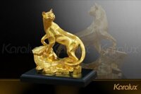 Tượng mèo Linh Miêu mạ vàng
